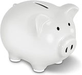 umsulwa Piggy Bank, Child to Cherish Ceramic Pig Piggy Banks Money Bank Coin Bank for Boys Kids Girls (White)