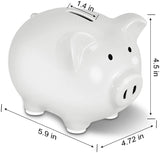 umsulwa Piggy Bank, Child to Cherish Ceramic Pig Piggy Banks Money Bank Coin Bank for Boys Kids Girls (White)