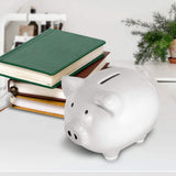 umsulwa Piggy Bank, Child to Cherish Ceramic Pig Piggy Banks Money Bank Coin Bank for Boys Kids Girls (White)