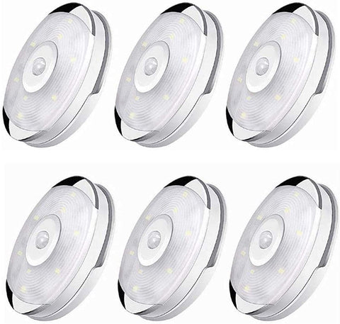 Radikani Motion Sensor Light, Cordless Battery-Powered LED Night Light, Stick Anywhere with No Tools, Decorate Closet Lights, Safe Lights for Stairs, Hallway, Bathroom, Kitchen, Cabinet (6 Pack)