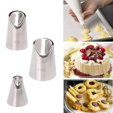 3Pcs Stainless Steel Flower Tips Nozzle Cake Cream Pastry Icing Decorating DIY