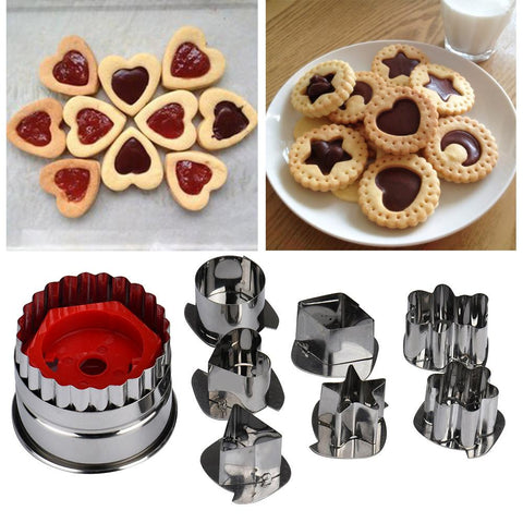 7Pcs/lot Cookie Cutter Tools 3D Scenario Stainless Steel Cookie Cutter Set Gingerbread Cake Biscuit Mould Fondant Cutter