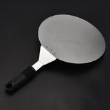 PHFU-Stainless Steel Round Pizza Peel 25.5cm Baking Shovel Paddle, Cake Lifter Transfer Tray for Pizza, Bread,Cake,Pie