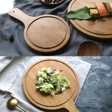 Durable Round Wooden Pizza Paddle Serving Board Making Peel Cutting Tray 4 Sizes 6/7/8/9 inches