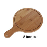 Durable Round Wooden Pizza Paddle Serving Board Making Peel Cutting Tray 4 Sizes 6/7/8/9 inches