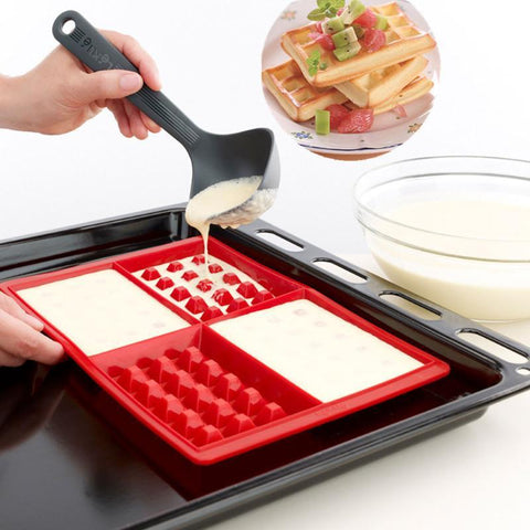 Silicone 4-Cavity Waffles Cake Chocolate Mold Donut Maker Fondant Baking Molds Cake Decorating Waffles cake Mould Pan