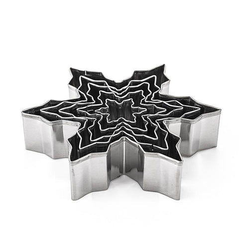 5Pcs/Set Christmas Snowflake Stainless Steel Cookie Cutters Cake Biscuit Moulds Fondant Icing Mold Kitchen Baking Tools