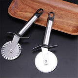 4 Patterns Stainless Steel Pizza Cutter Double Roller Pizza Knife Cutter Pastry Pasta Dough Crimper Kitchen Pizza Tools